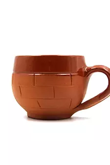 ESVAR STONECRAFT Terracotta Clay Brick Design Tea Cups