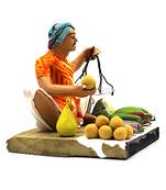 ESVAR STONECRAFT Vegetable Seller of Terracotta SHOWPIECE