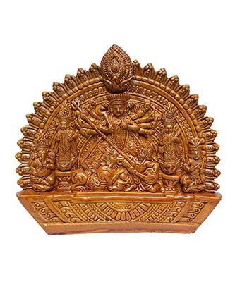 ESVAR STONECRAFT Maa Durga JI Idol | Mata Durga Terracotta Wall Hanging Home Decorative 1