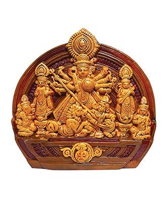 ESVAR STONECRAFT Maa Durga JI Idol | MATA Durga Terracotta Wall Hanging Home Decorative 1