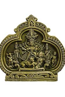 ESVAR STONECRAFT Maa Durga JI Idol | Mata Durga Terracotta Wall Hanging Home Decorative