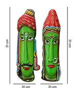 ESVAR STONECRAFT Terracotta Wall Hanging Rajasthani Multiocoloured Mask Home Decorative.(Green Colour)