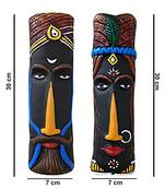 ESVAR STONECRAFT Terracotta Wall Hanging Man and Woman Multiocoloured Mask Home Decorative.