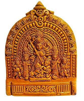 ESVAR STONECRAFT Durga Ji Terracotta Wall Hanging HOME DECORATIVE. 1