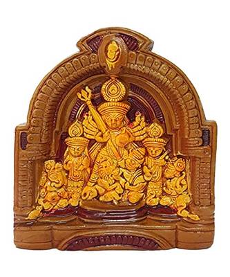 ESVAR STONECRAFT Maa Durga JI Idol | Mata Durga Terracotta Wall Hanging Home Decorative 1