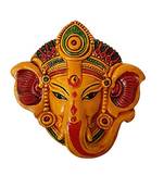 esvar stonecraft terracotta ganesh face multicolor wall hanging