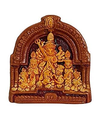ESVAR STONECRAFT Maa Durga JI Idol | Mata Durga Terracotta Wall Hanging Home Decorative 1