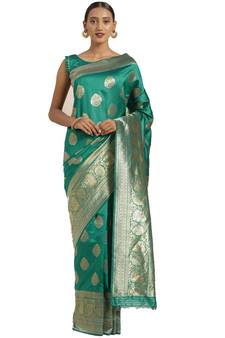 Green Woven  Art Silk Saree With Blouse