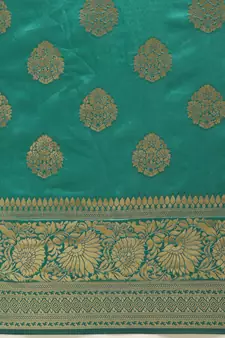 Green Woven Art Silk Saree With Blouse