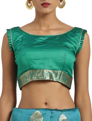 Green Woven Art Silk Saree With Blouse 4