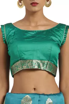 Green Woven Art Silk Saree With Blouse