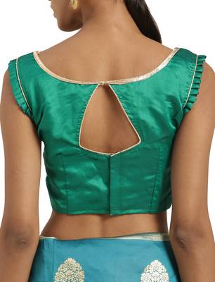 Green Woven Art Silk Saree With Blouse 5