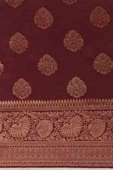 Maroon Woven Art Silk Saree With Blouse