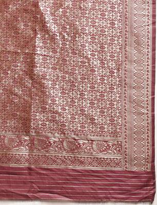Maroon Woven Art Silk Saree With Blouse 4