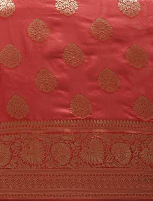 Red Woven Art Silk Saree With Blouse 3