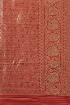 Red Woven Art Silk Saree With Blouse