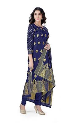 Navy-blue woven banarasi silk salwar 3
