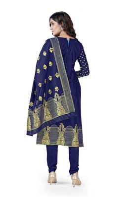 Navy-blue woven banarasi silk salwar 4