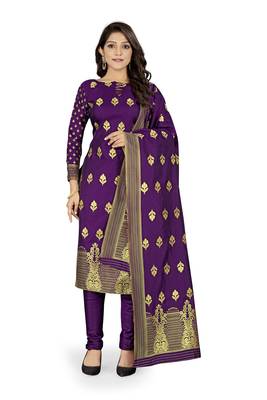 Purple woven banarasi silk salwar 1