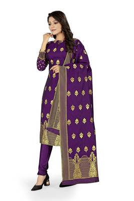 Purple woven banarasi silk salwar 2