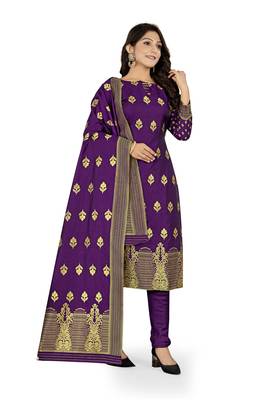 Purple woven banarasi silk salwar 3