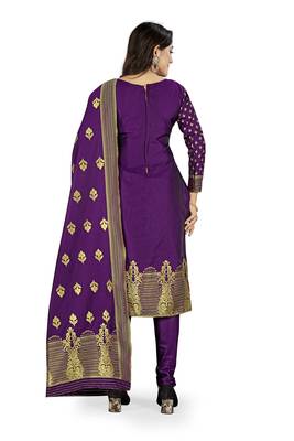 Purple woven banarasi silk salwar 4