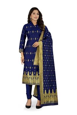 Navy-blue woven Art Silk salwar 1