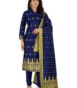 Navy-blue woven Art Silk salwar