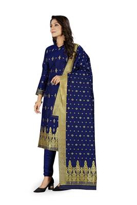Navy-blue woven Art Silk salwar 2