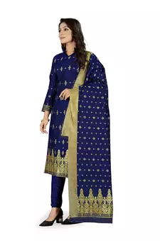 Navy-blue woven Art Silk salwar