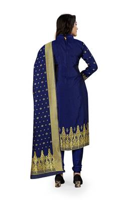 Navy-blue woven Art Silk salwar 3
