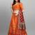 Orange & Maroon Woven Design Semi-Stitched Lehenga & UnStitched Blouse with Dupatta
