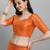 Orange & Maroon Woven Design Semi-Stitched Lehenga & UnStitched Blouse with Dupatta