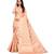 Peach woven organza saree with blouse