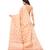 Peach woven organza saree with blouse