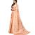 Peach woven organza saree with blouse