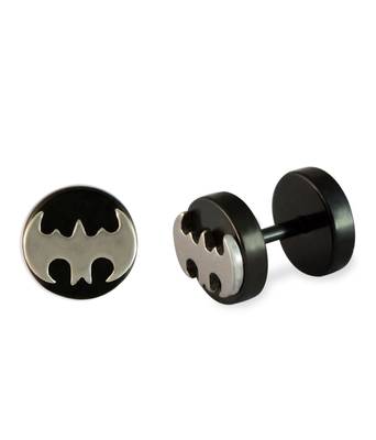 Black Silver Black Surgical Stainless Steel Pair Stud Earring for Men 1