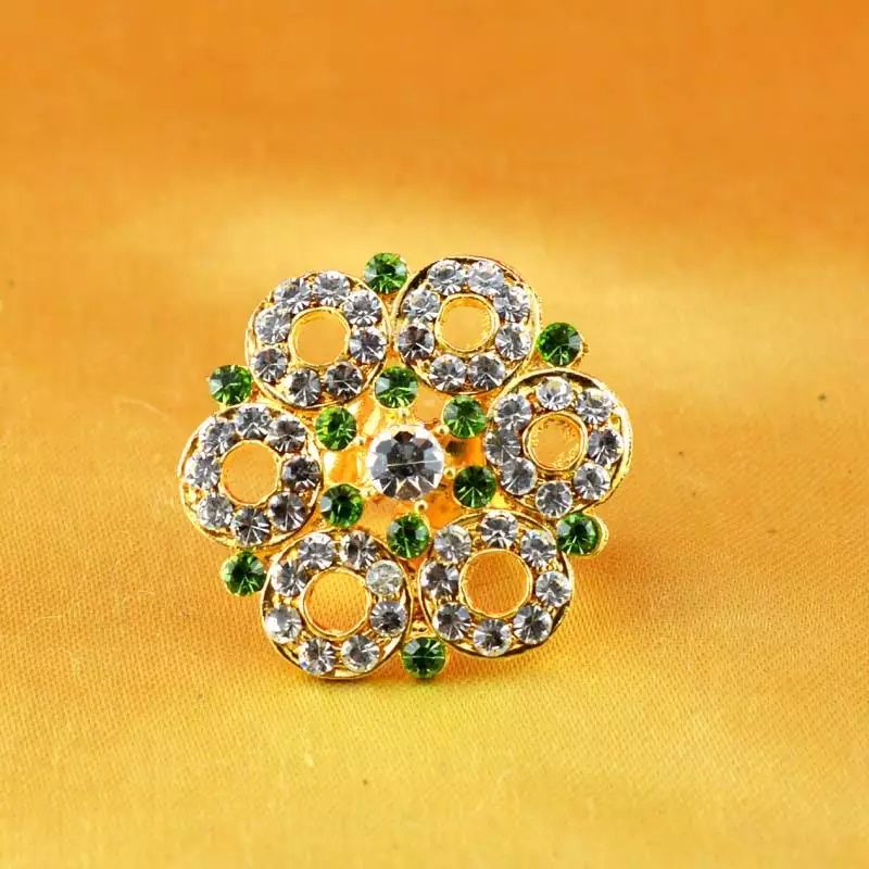 Ring  With Adjustable Gold Platted Stone Meenakari Cz Ad Moti Pearl Polki Kundun