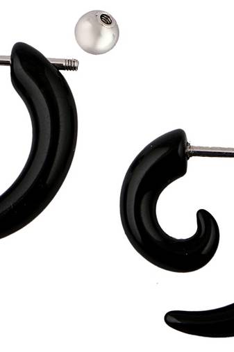 Black Silver Black Surgical Stainless Steel Pair Stud Earring for Men