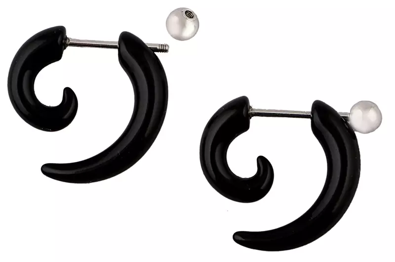 Black Silver Black Surgical Stainless Steel Pair Stud Earring for Men