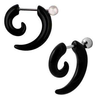 Black Silver Black Surgical Stainless Steel Pair Stud Earring for Men 2