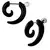 Black Silver Black Surgical Stainless Steel Pair Stud Earring for Men