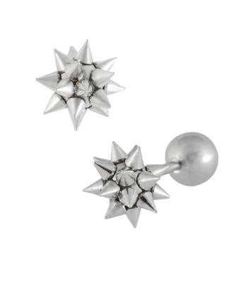 Rhodium Plated Silver Surgical Stainless Steel Pair Stud Earring for Men 1