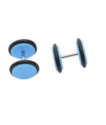 Blue Blue Plastic Pair Stud Earring for Men 1