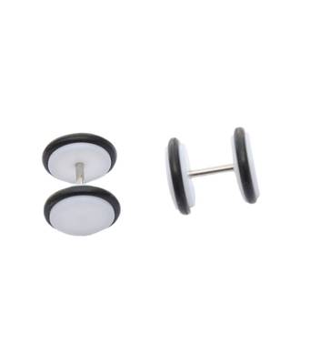White White Plastic Pair Stud Earring for Men 1