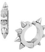 Rhodium Plated Silver Surgical Stainless Steel Pair Stud Earring for Men