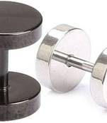 Rhodium Plated Multi-Colour Surgical Stainless Steel Pair Stud Earring for Men