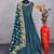 Peacock Blue Embroidered Silk Semi-Stitched Anarkali Salwar Kameez