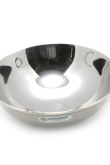 Coconut Stainless Steel Round Bottom Kadai Heavy Gauge (14G) for Cook & Serve - 1 Unit (Diameter - 21cm)