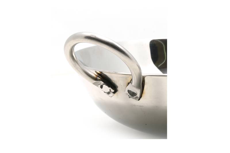 Coconut Stainless Steel Round Bottom Kadai Heavy Gauge (14G) for Cook & Serve - 1 Unit (Diameter - 21cm)